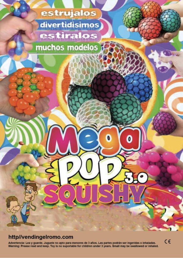 mega pop squishi malla 240 unidades mix de jueguetes para grua 400 unidades